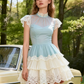 Stunning Homecoming Dress High Collar Lace Cascade Prom Dress Back to School Outfits Party Dress  D6252