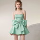 Stunning Homecoming Dress Spaghetti Strap Bowknot Rinestone Prom Dress Back to School Outfits Party Dress  D6253
