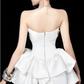Stunning Homecoming Dress Strapless Cascade Prom Dress Back to School Outfits Party Dress  D6254