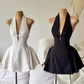 Simple Homecoming Dress Halter Pleated Prom Dress Back to School Outfits Party Dress  D6263