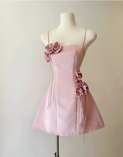 Elegant Homecoming Dress Spaghetti Strap Prom Dress Back to School Outfits Party Dress  D6266