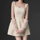 Elegant Homecoming Dress Square Pearl Prom Dress Back to School Outfits Party Dress  D6267