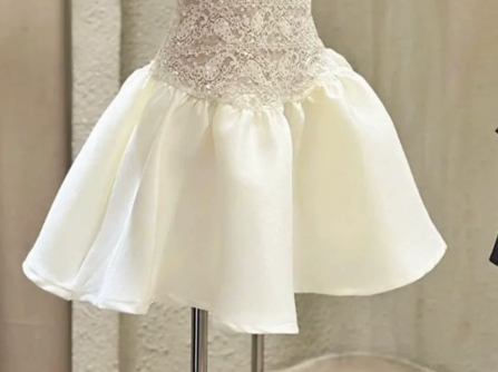 Elegant Homecoming Dress Square Lace Prom Dress Back to School Outfits Party Dress  D6268