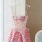 Sweet Homecoming Dress Spaghetti Strap Tulle Bowknot Rinestone Prom Dress Back to School Outfits Party Dress  D6269