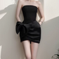 New Homecoming Dress Strapless Bowknot Prom Dress Back to School Outfits Party Dress  D6273