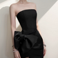 New Homecoming Dress Strapless Bowknot Prom Dress Back to School Outfits Party Dress  D6273