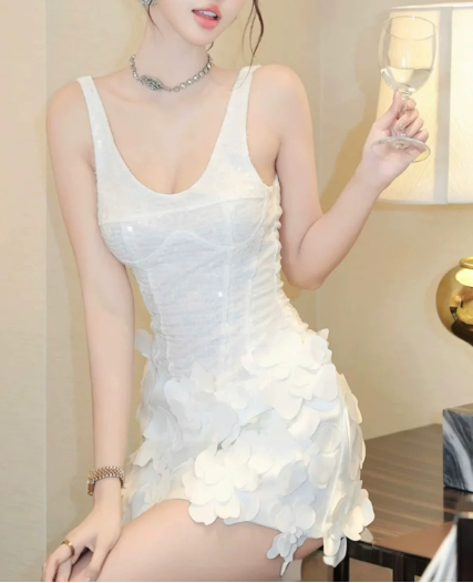 Chic Homecoming Dress Square Applique Prom Dress Back to School Outfits Party Dress  D6281