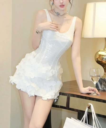 Chic Homecoming Dress Square Applique Prom Dress Back to School Outfits Party Dress  D6281