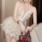 Stunning Homecoming Dress Halter Lace Cascade Prom Dress Back to School Outfits Party Dress  D6287