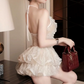 Stunning Homecoming Dress Halter Lace Cascade Prom Dress Back to School Outfits Party Dress  D6287