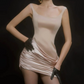 Stunning Homecoming Dress Square Pleated Prom Dress Back to School Outfits Party Dress  D6289
