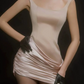 Stunning Homecoming Dress Square Pleated Prom Dress Back to School Outfits Party Dress  D6289