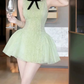 New Homecoming Dress Jewel Bowknot Lace Prom Dress Back to School Outfits Party Dress  D6294