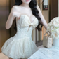 Stunning Homecoming Dress V Neck Bowknot Tulle Prom Dress Back to School Outfits Party Dress  D6296