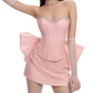 Pretty Homecoming Dress Sweetheart Bowknot Rinestone Prom Dress Back to School Outfits Party Dress  D6297