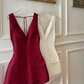 Simple Homecoming Dress V Neck Prom Dress Back to School Outfits Party Dress  D6300