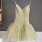 New Homecoming Dress Spaghetti Strap Lace Prom Dress Back to School Outfits Party Dress  D6258