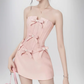 Sweet Homecoming Dress Strapless Bowknot Prom Dress Back to School Outfits Party Dress  D6302