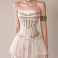 Charming Homecoming Dress Strapless Lace Prom Dress Back to School Outfits Party Dress  D6307