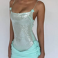 Shiny Homecoming Dress Spaghetti Strap Sequins Tulle Flower Prom Dress Back to School Outfits Party Dress  D6311