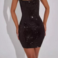 Shiny Homecoming Dress Square Sequins Prom Dress Back to School Outfits Party Dress  D6312