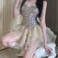 Shiny Homecoming Dress Sweetheart Sequins Cascade Prom Dress Back to School Outfits Party Dress  D6314