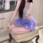 Pretty Homecoming Dress V Neck Tulle Cascade Prom Dress Back to School Outfits Party Dress  D6315