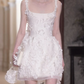 Sweet Homecoming Dress Square Tulle Flower Prom Dress Back to School Outfits Party Dress  D6323