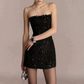 Shiny Homecoming Dress Strapless Sequins Dress Back to School Outfits Party Dress  D6329