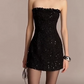 Shiny Homecoming Dress Strapless Sequins Dress Back to School Outfits Party Dress  D6329