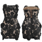 Shiny Homecoming Dress Strapless Lace Applique Dress Back to School Outfits Party Dress  D6330