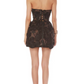 Shiny Homecoming Dress Strapless Lace Applique Dress Back to School Outfits Party Dress  D6330