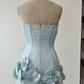 Chic Homecoming Dress Flower Beading Dress Back to School Outfits Party Dress  D6333