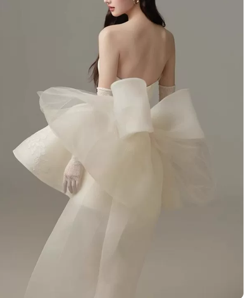 Stunning Homecoming Dress Strapless Applique Bowknot  Dress Back to School Outfits Party Dress  D6335