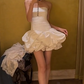 Stunning Homecoming Dress Strapless Cascade Dress Back to School Outfits Party Dress  D6336