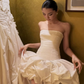 Stunning Homecoming Dress Strapless Cascade Dress Back to School Outfits Party Dress  D6336