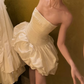 Stunning Homecoming Dress Strapless Cascade Dress Back to School Outfits Party Dress  D6336
