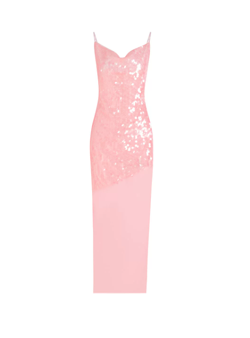 Shiny Prom Dress Spaghetti Strap Sequins Tulle Dress Evening Dress   D6319