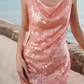 Shiny Prom Dress Spaghetti Strap Sequins Tulle Dress Evening Dress   D6319