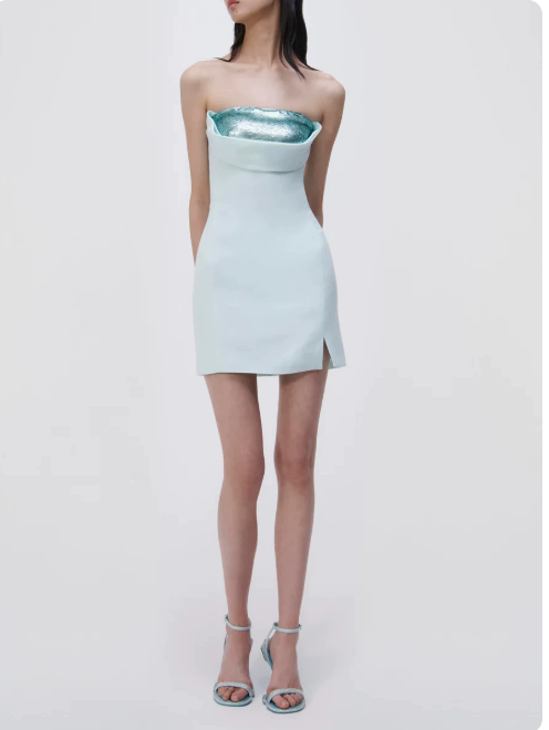 New Homecoming Dress Strapless Dress Back to School Outfits Party Dress  D6340