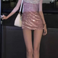 Shiny Homecoming Dress Spaghetti Strap Sequins Dress Back to School Outfits Party Dress  D6341