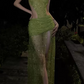 Pretty Homecoming Dress Spaghetti Strap Sequins Hi-Lo Backless Prom Dress Back to School Outfits Party Dress  D6321