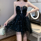 New Homecoming Dress V Neck Rinestone Tulle Dress Back to School Outfits Party Dress  D6344