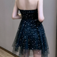 New Homecoming Dress V Neck Rinestone Tulle Dress Back to School Outfits Party Dress  D6344