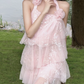 Sweet Homecoming Dress Halter Flower Sequins Dress Back to School Outfits Party Dress  D6345