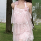 Sweet Homecoming Dress Halter Flower Sequins Dress Back to School Outfits Party Dress  D6345