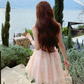 Sweet Homecoming Dress Halter Flower Tulle Dress Back to School Outfits Party Dress  D6346