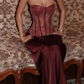 Elegant Prom Dress Strapless Lace Dress Evening Dress   D6320