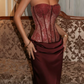 Elegant Prom Dress Strapless Lace Dress Evening Dress   D6320