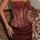 Elegant Prom Dress Strapless Lace Dress Evening Dress   D6320